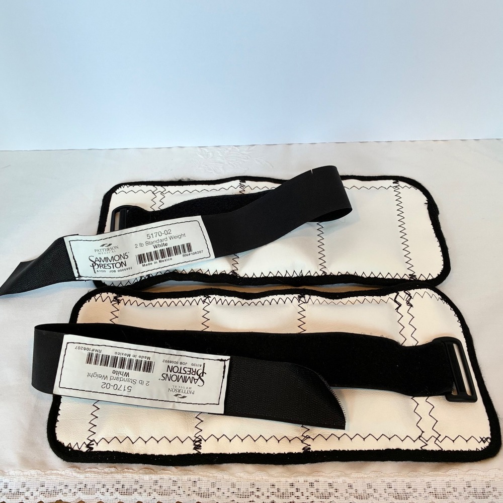 Sammons Preston Ankle Wrist Weights 2lb White Standard Pair 4lb Total